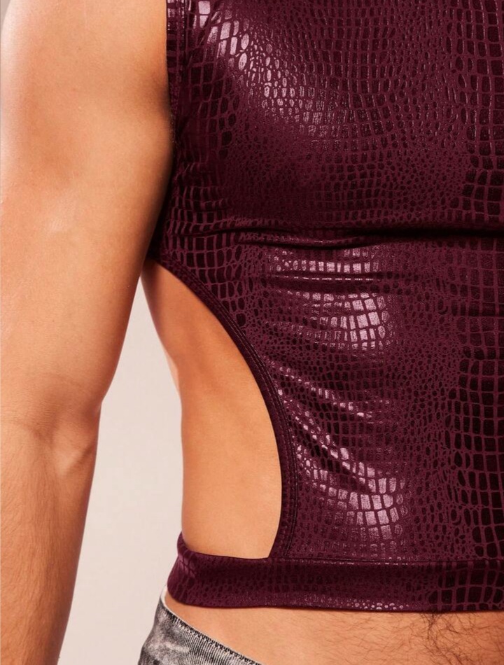 Men's Casual Hollow Out Round Neck Versatile Daily Wear Top